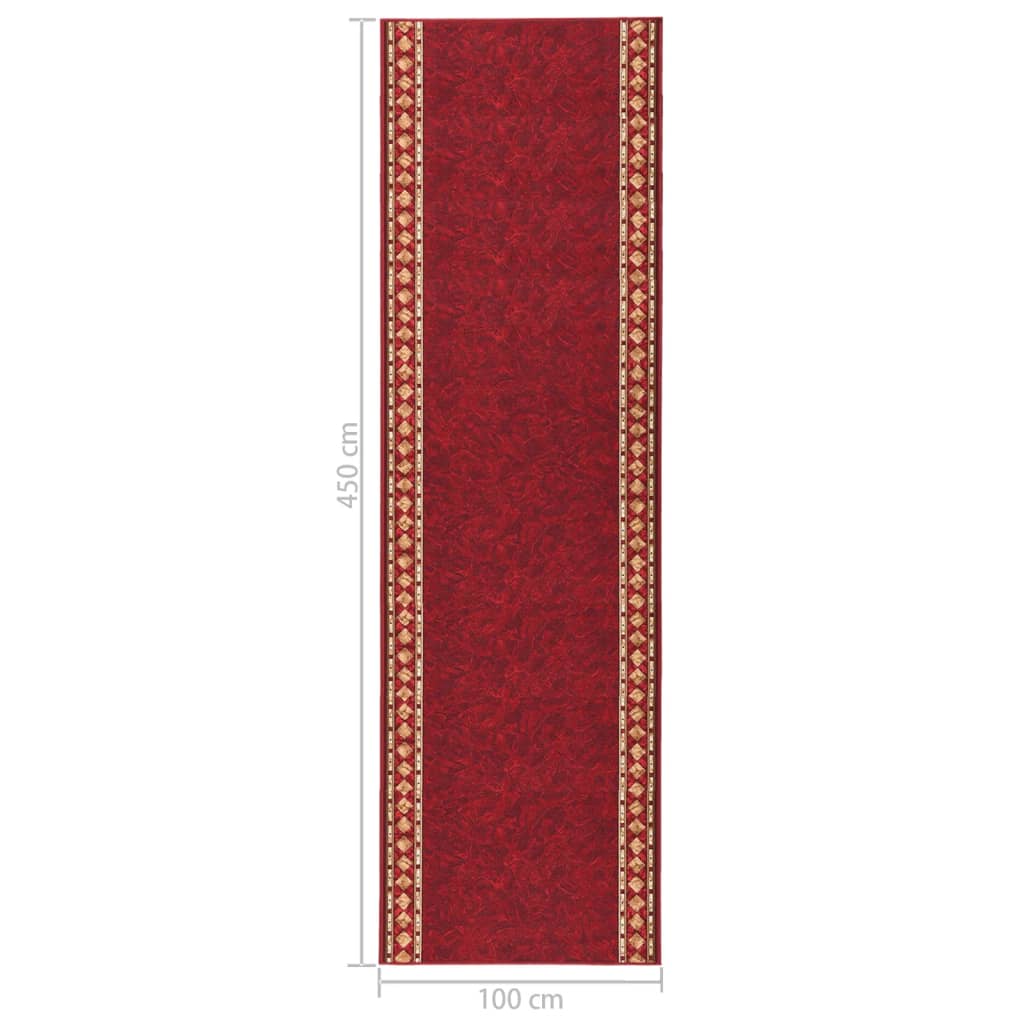 Tappeto Corsia Rosso 100x450 cm Antiscivolo