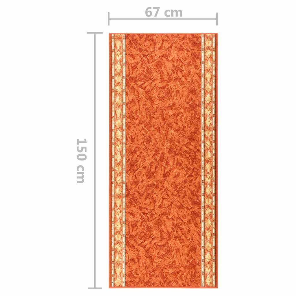 Tappeto Corsia Terracotta 67x150 cm Antiscivolo