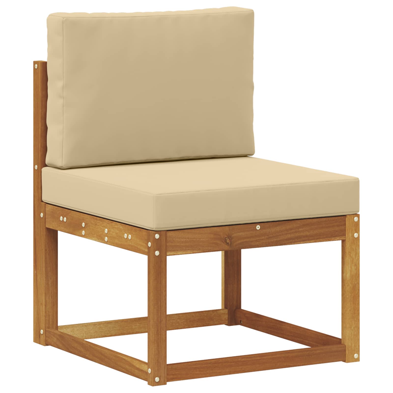 5 pz Set di divani da esterno Naturale e Beige