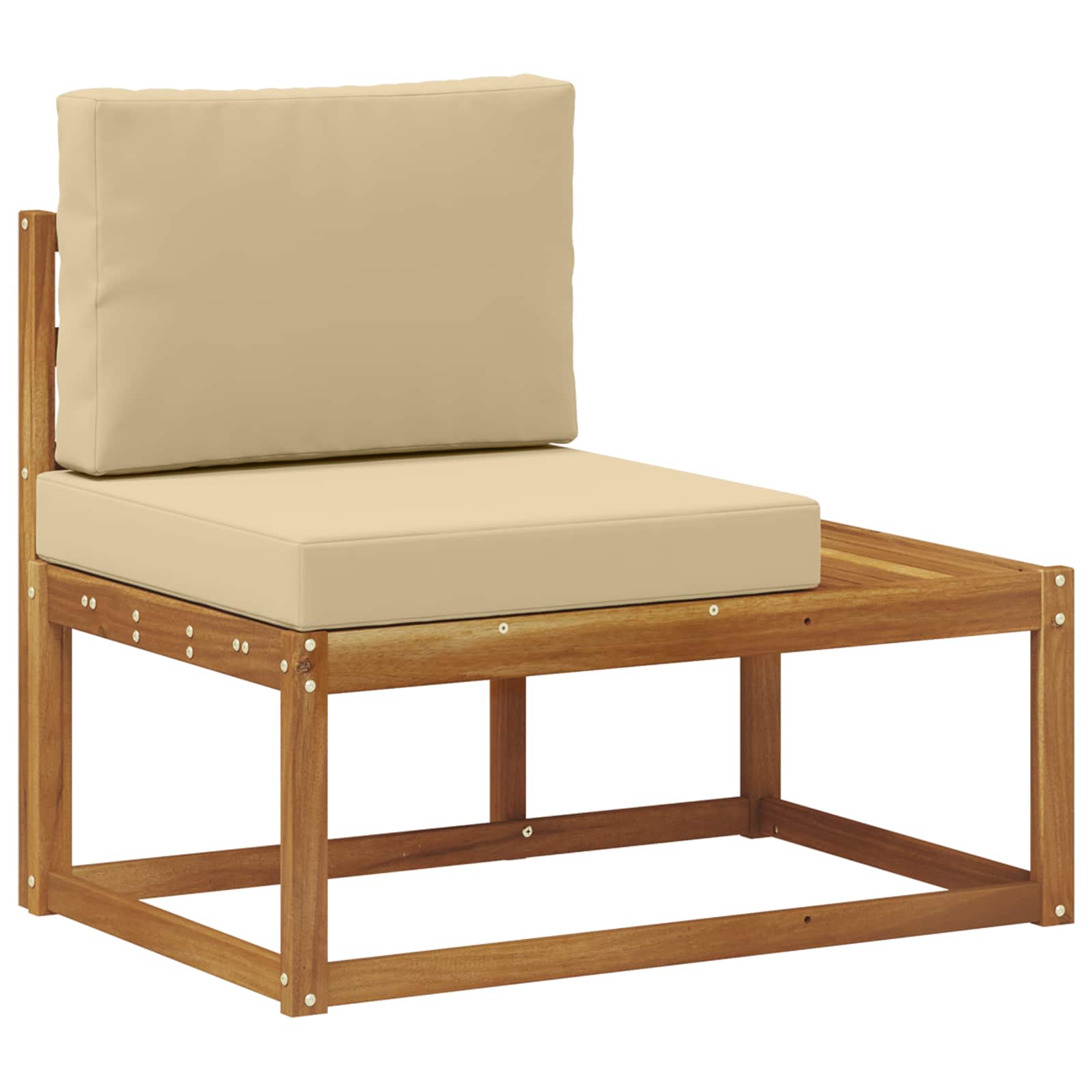 5 pz Set di divani da esterno Naturale e Beige