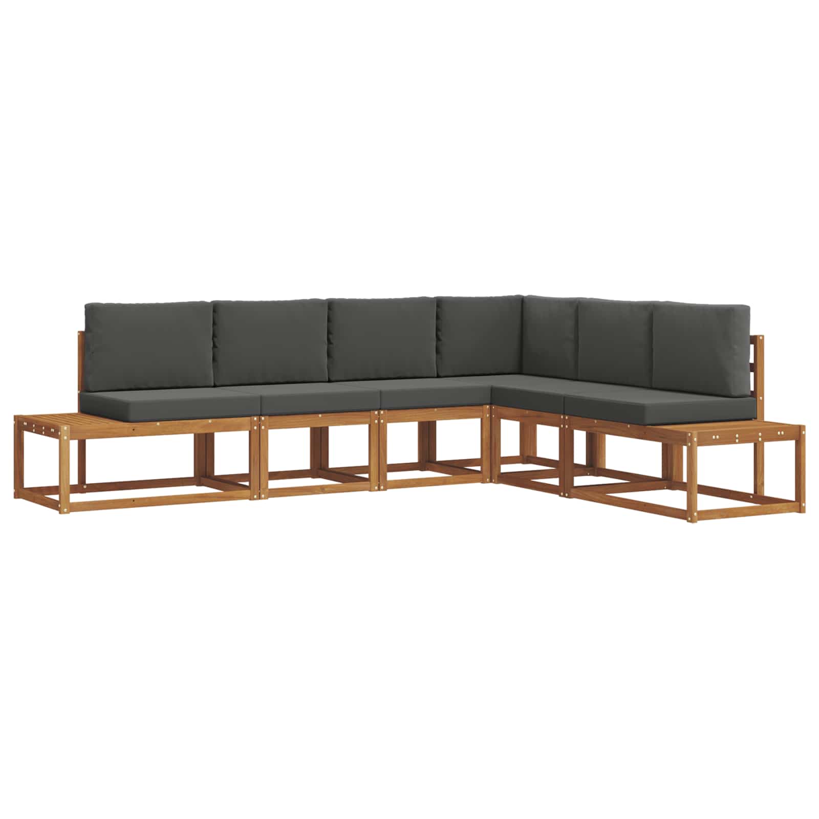 6 pz Set di divani da esterno Naturale e Antracite