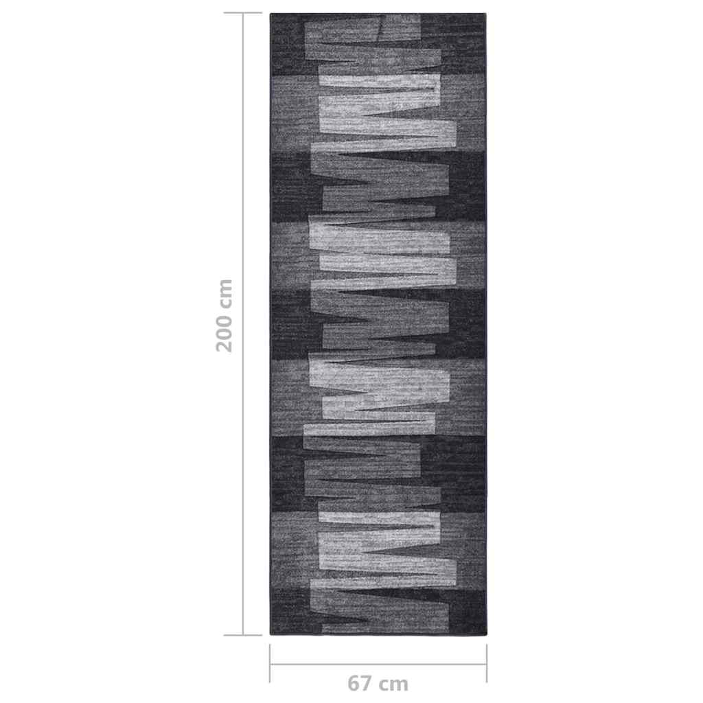 Tappeto Corsia Antracite 67x200 cm Antiscivolo