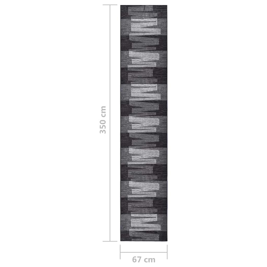Tappeto Corsia Antracite 67x350 cm Antiscivolo