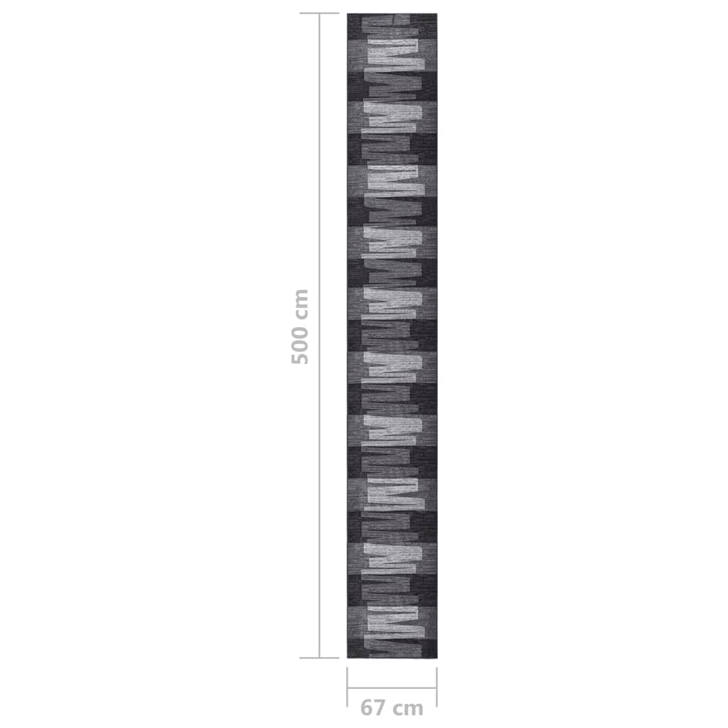Tappeto Corsia Antracite 67x500 cm Antiscivolo