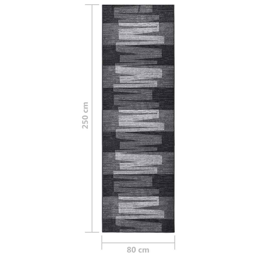 Tappeto Corsia Antracite 80x250 cm Antiscivolo