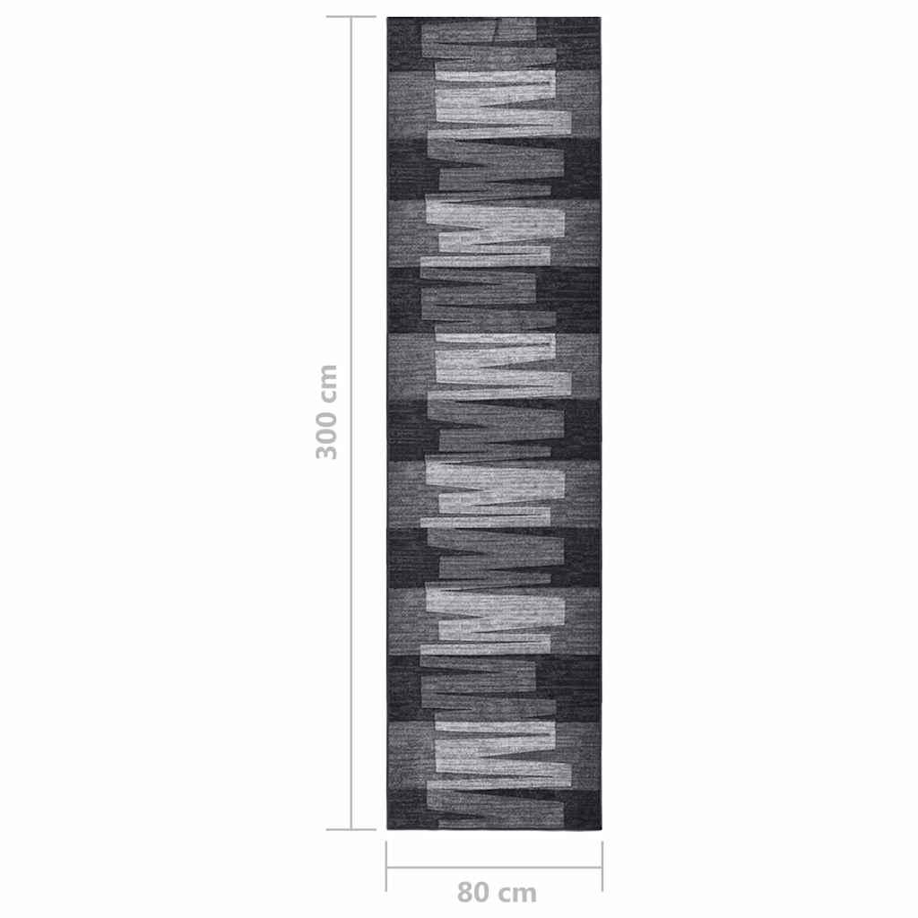 Tappeto Corsia Antracite 80x300 cm Antiscivolo