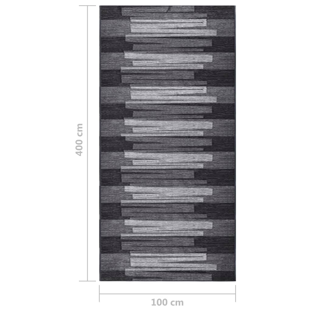 Tappeto Corsia Antracite 100x400 cm Antiscivolo
