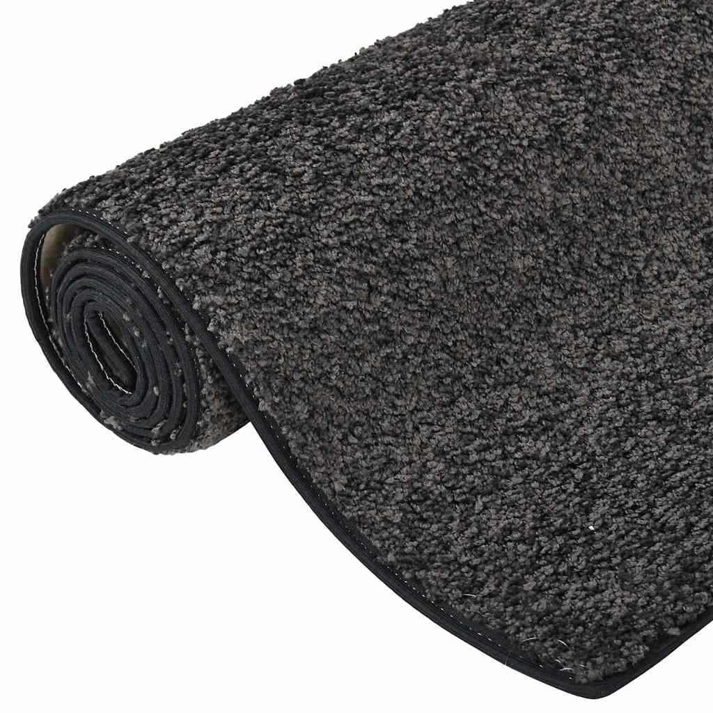 Tappeto a Pelo Morbido Antiscivolo 57x150 cm Antracite