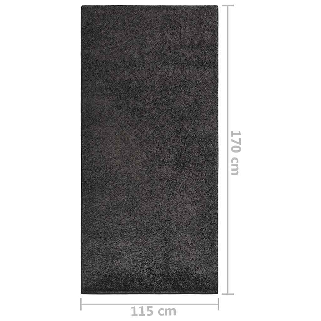 Tappeto a Pelo Morbido Antiscivolo 115x170 cm Antracite
