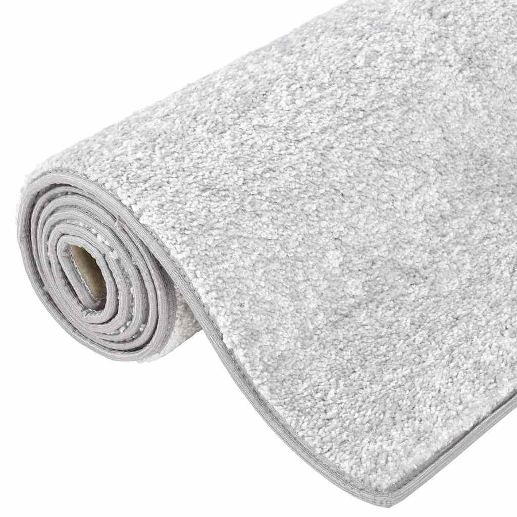 Tappeto a Pelo Morbido Antiscivolo 57x150 cm Grigio Chiaro