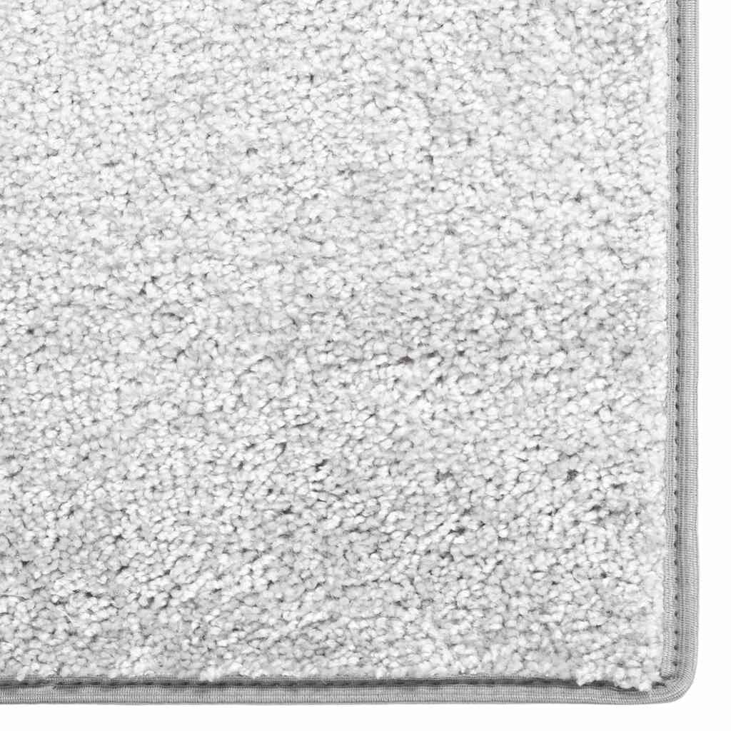 Tappeto a Pelo Morbido Antiscivolo 57x150 cm Grigio Chiaro