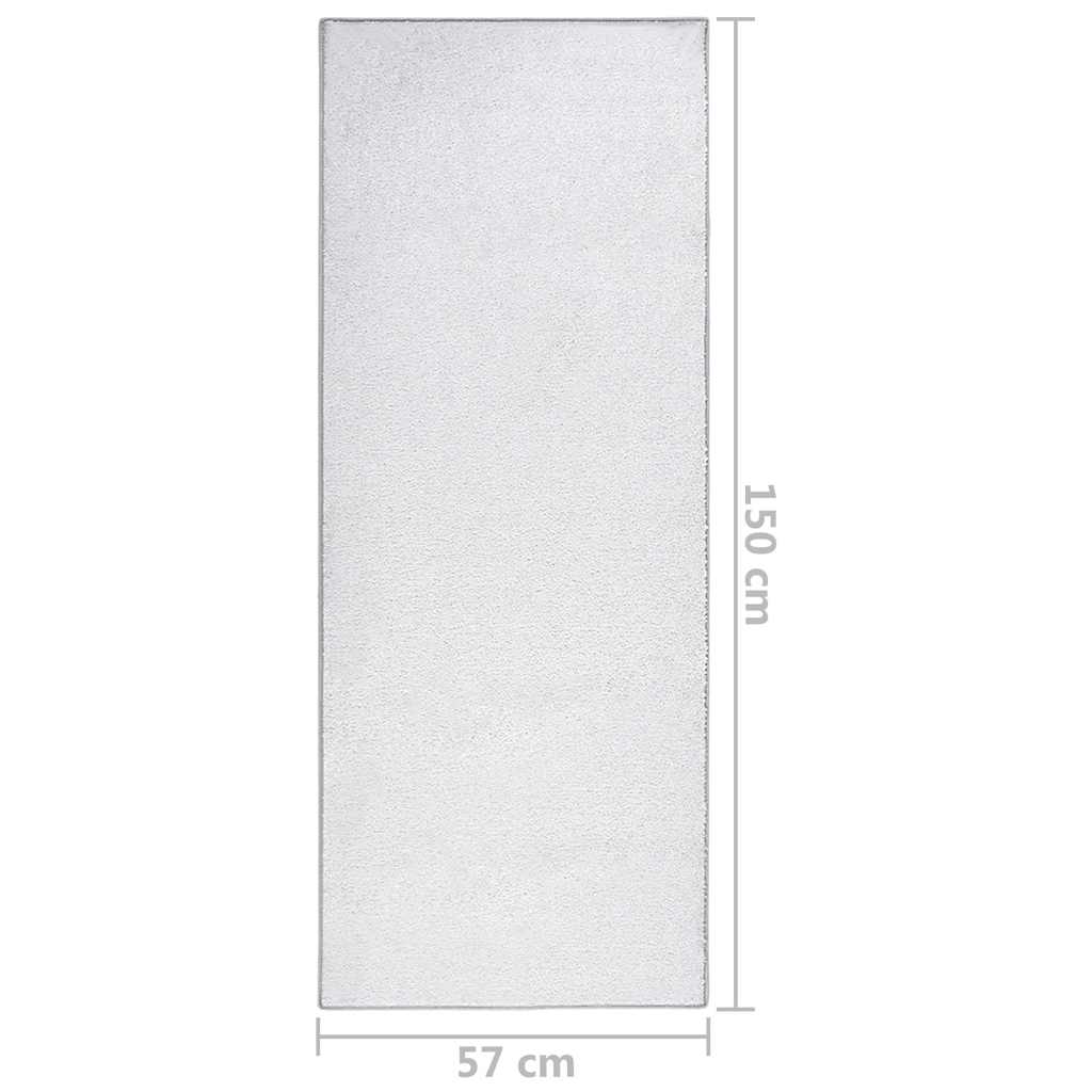 Tappeto a Pelo Morbido Antiscivolo 57x150 cm Grigio Chiaro