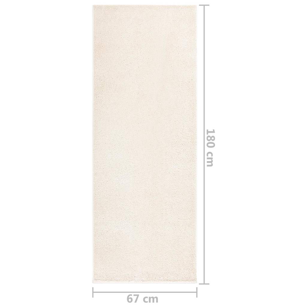 Tappeto a Pelo Morbido Antiscivolo 67x180 cm Beige