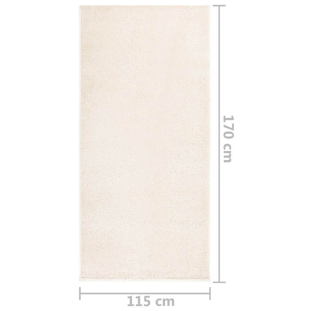 Tappeto a Pelo Morbido Antiscivolo 115x170 cm Beige