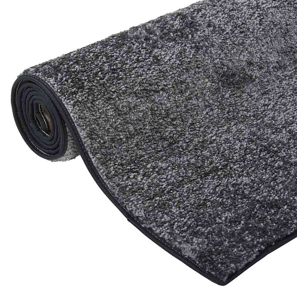 Tappeto a Pelo Morbido Antiscivolo 67x180 cm Grigio