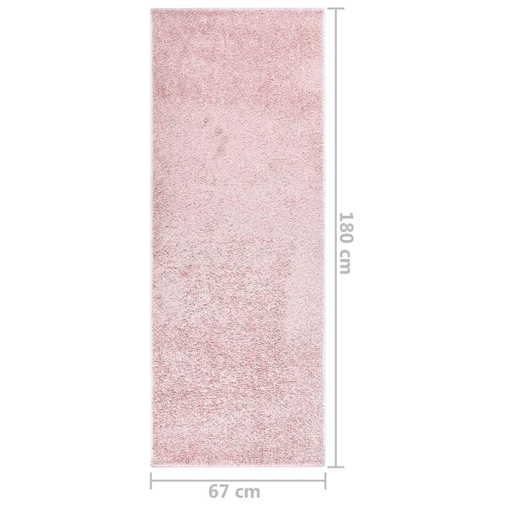 Tappeto a Pelo Morbido Antiscivolo 67x180 cm Rosa