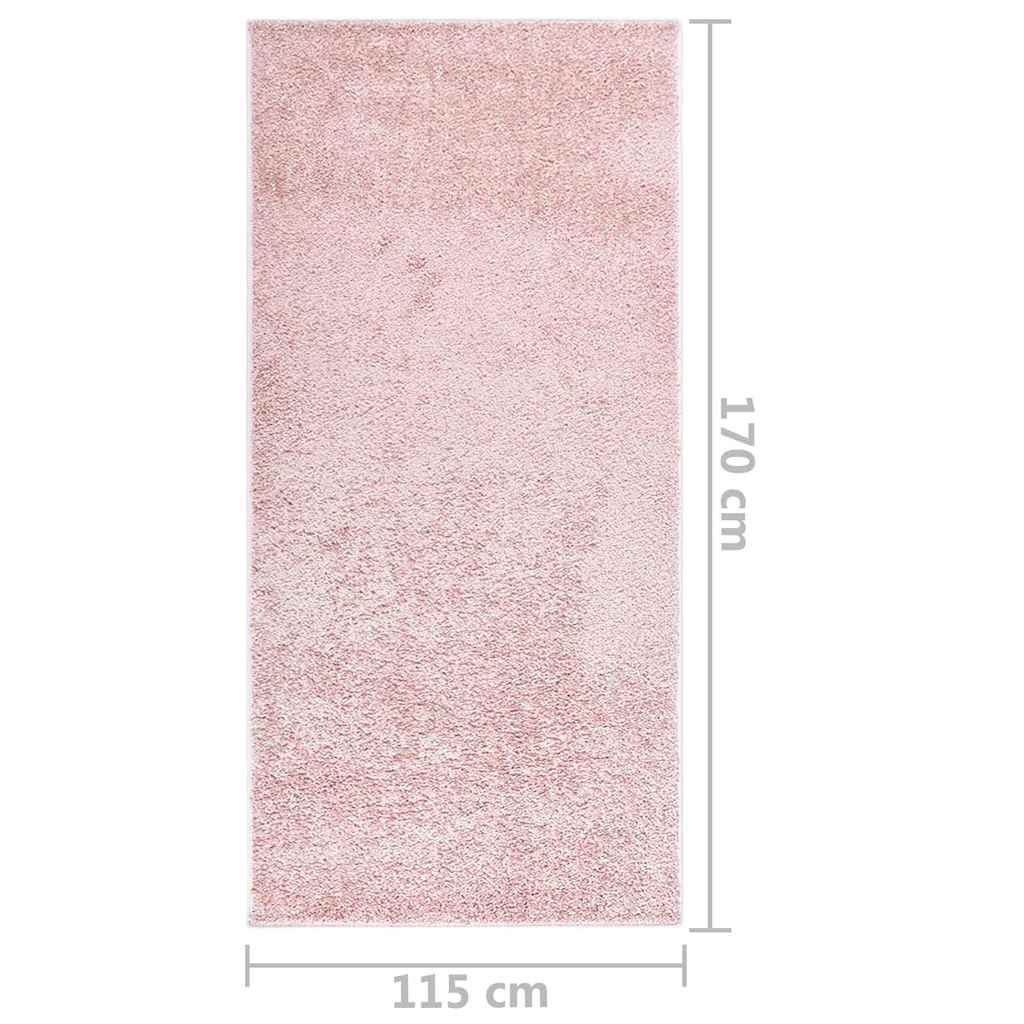 Tappeto a Pelo Morbido Antiscivolo 115x170 cm Rosa