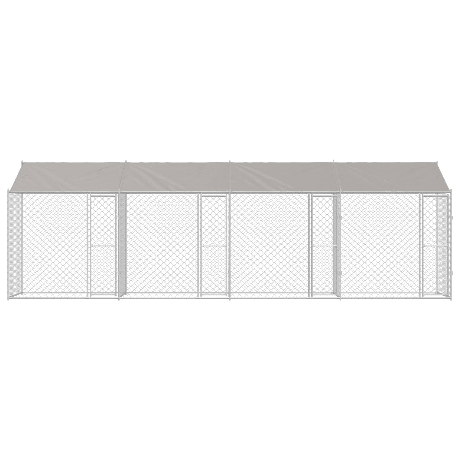 Gabbia per Cani con Tetto Argento 800 x 200 x 256 cm