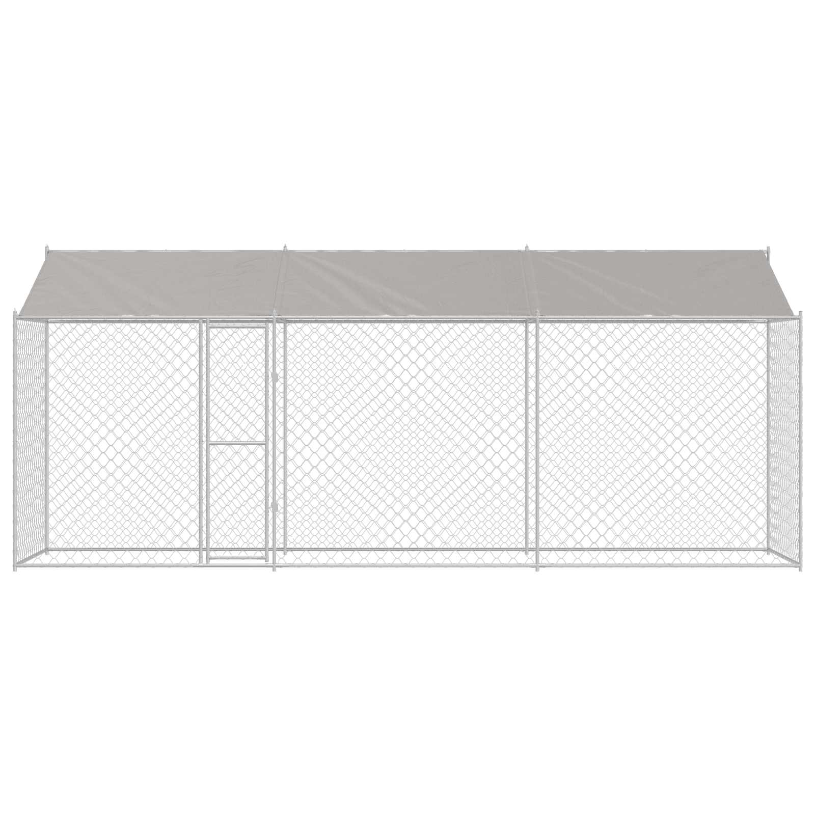 Gabbia per Cani con Tetto Argento 600 x 200 x 256 cm