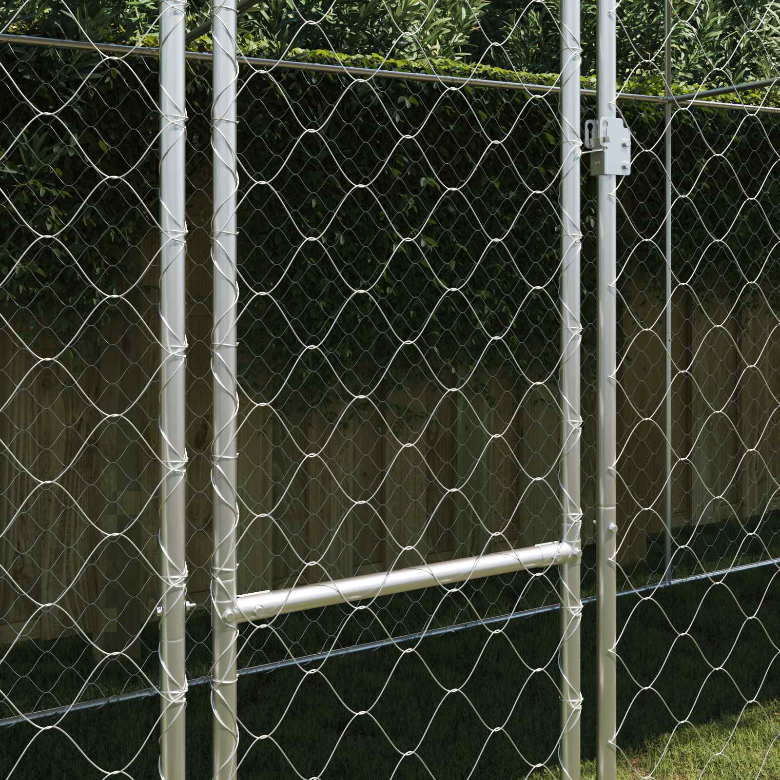 Gabbia per Cani con Tetto Argento 800 x 200 x 256 cm