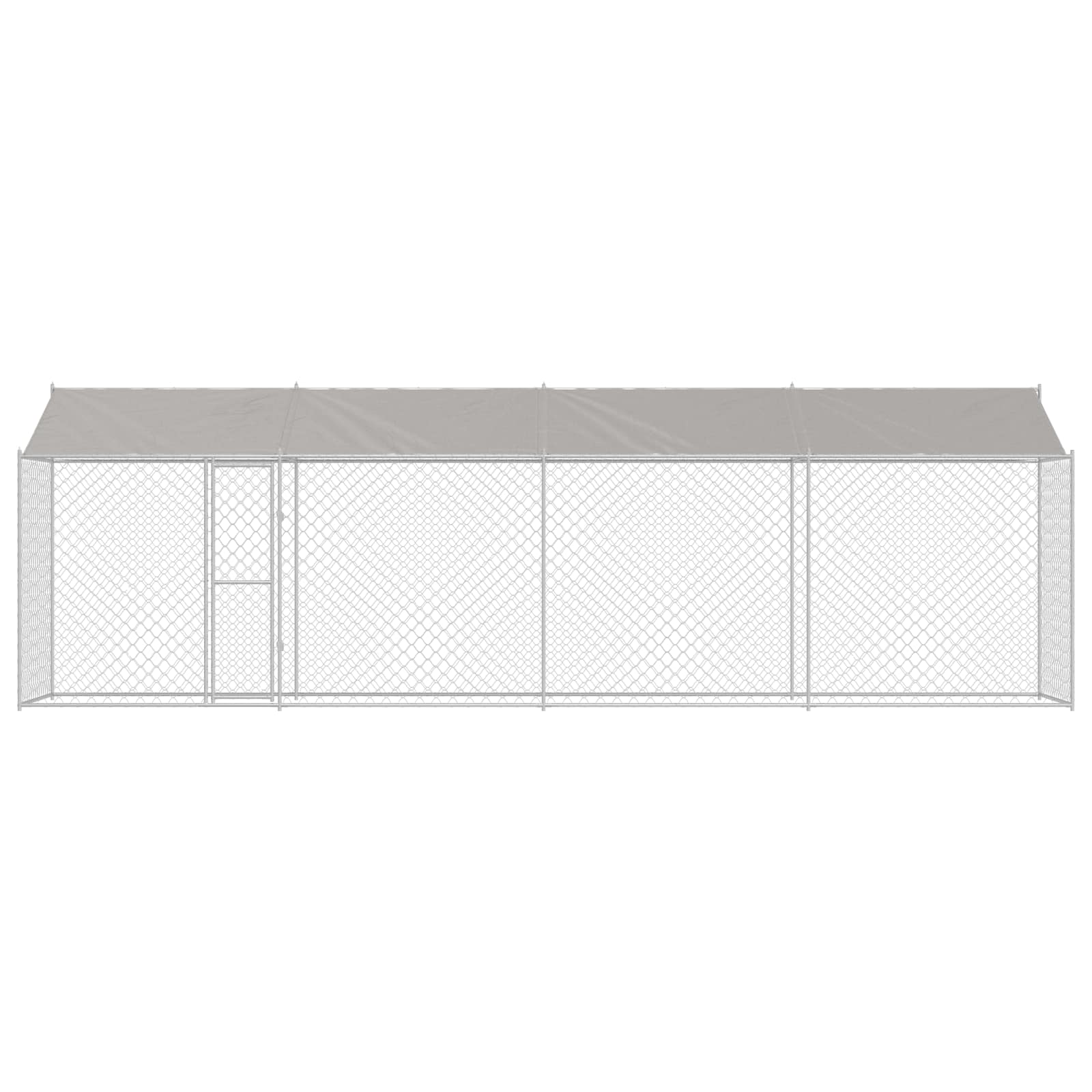 Gabbia per Cani con Tetto Argento 800 x 200 x 256 cm