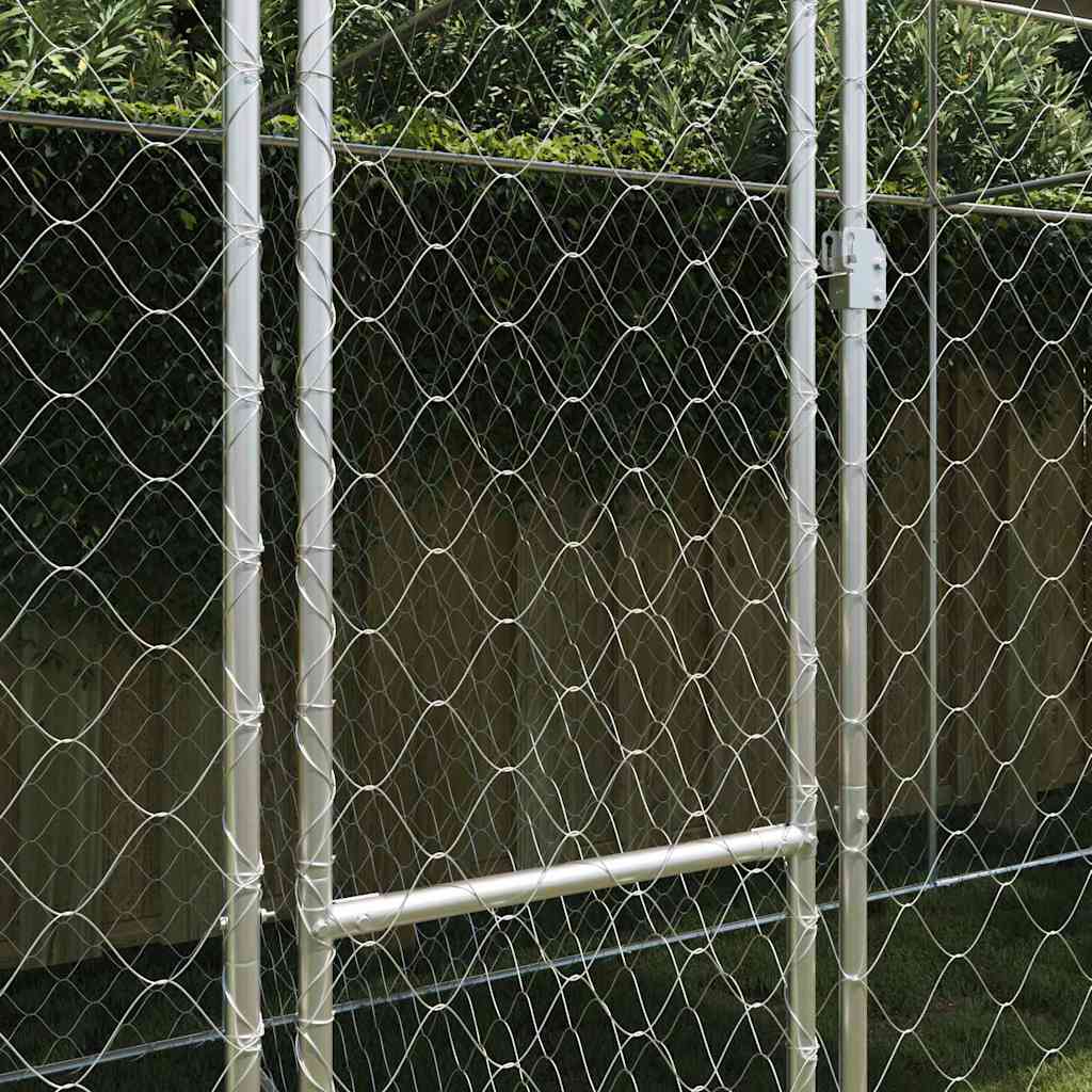 Gabbia per Cani con Tetto Argento 600 x 200 x 256 cm