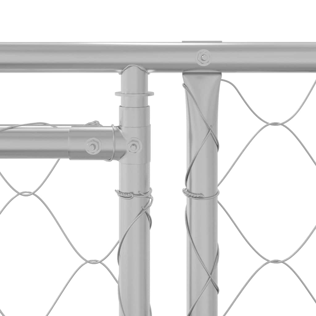 Gabbia per Cani con Tetto Argento 600 x 200 x 256 cm