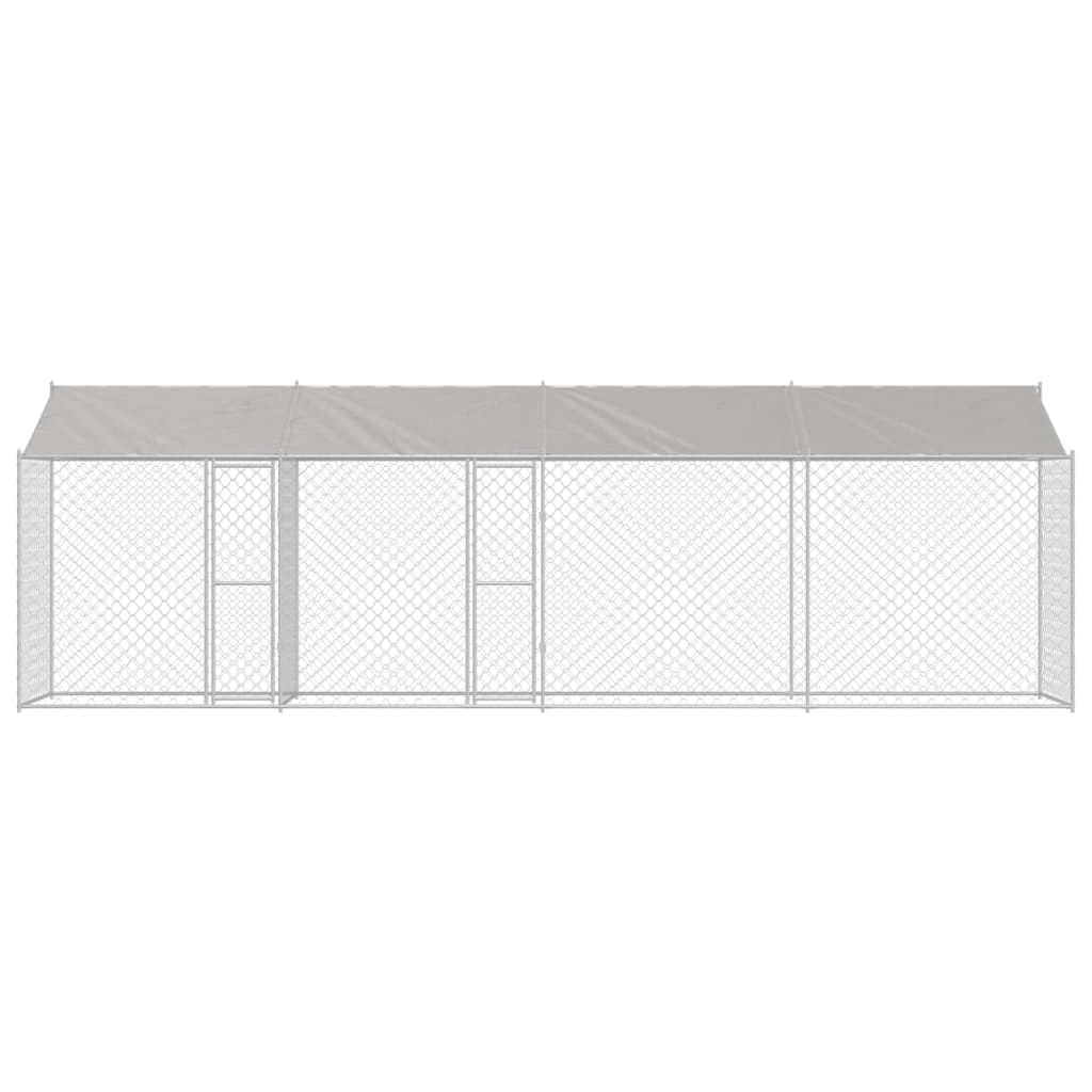 Gabbia per Cani con Tetto Argento 800 x 200 x 256 cm