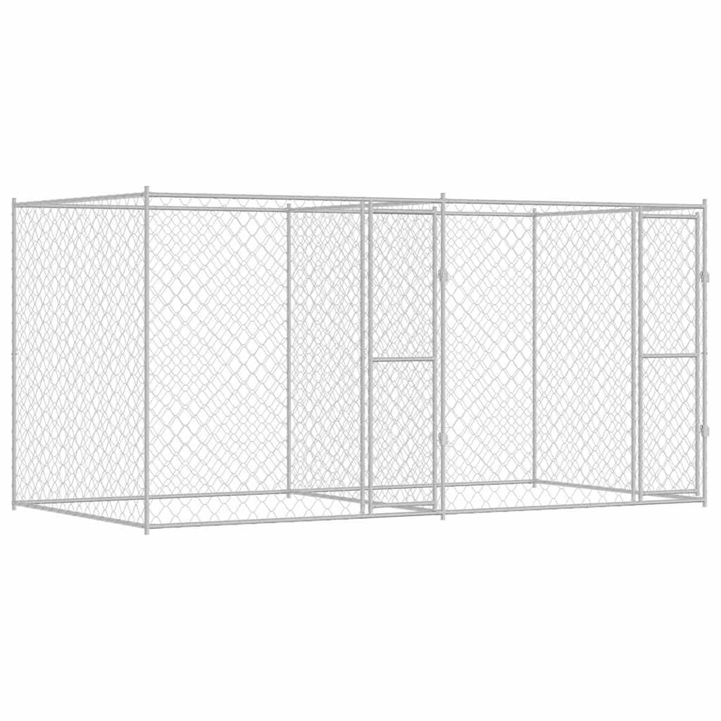 Gabbia per cani Argento 400 x 200 x 200 cm Acciaio zincato