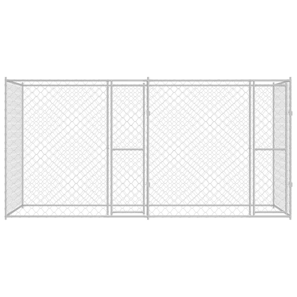 Gabbia per cani Argento 400 x 200 x 200 cm Acciaio zincato