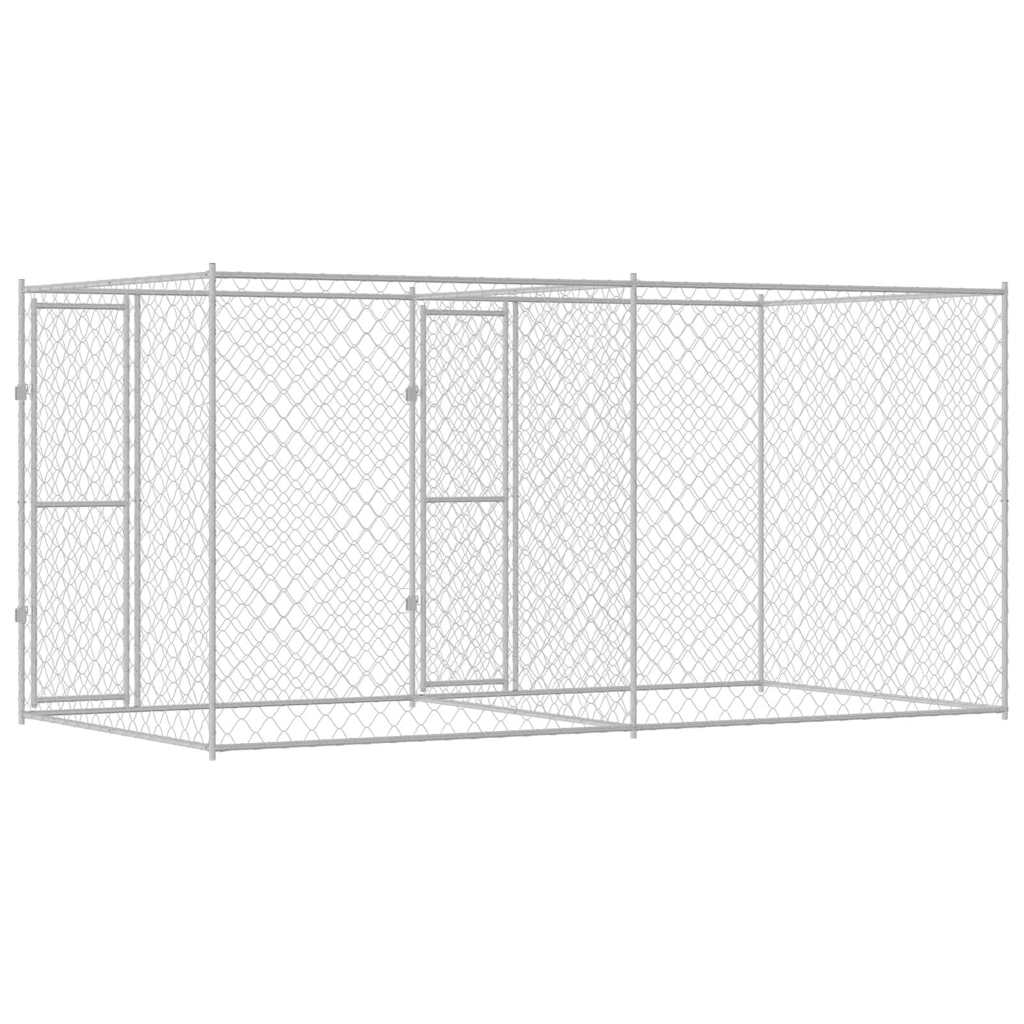 Gabbia per cani Argento 400 x 200 x 200 cm Acciaio zincato