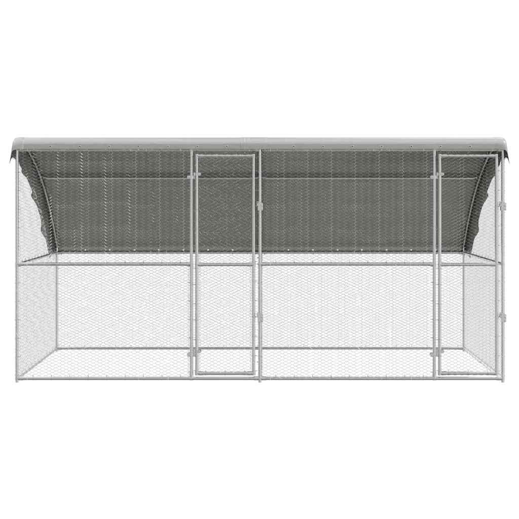 Gabbia per polli con 2 porte 2 pz Argento 400x200x200cm