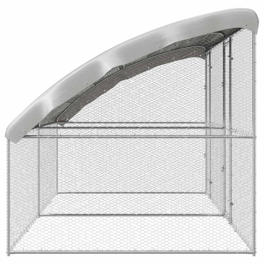 Gabbia per polli con 2 porte 2 pz Argento 400x200x200cm