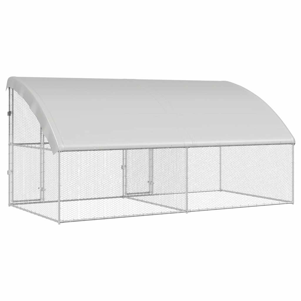 Gabbia per polli con 2 porte 2 pz Argento 400x200x200cm