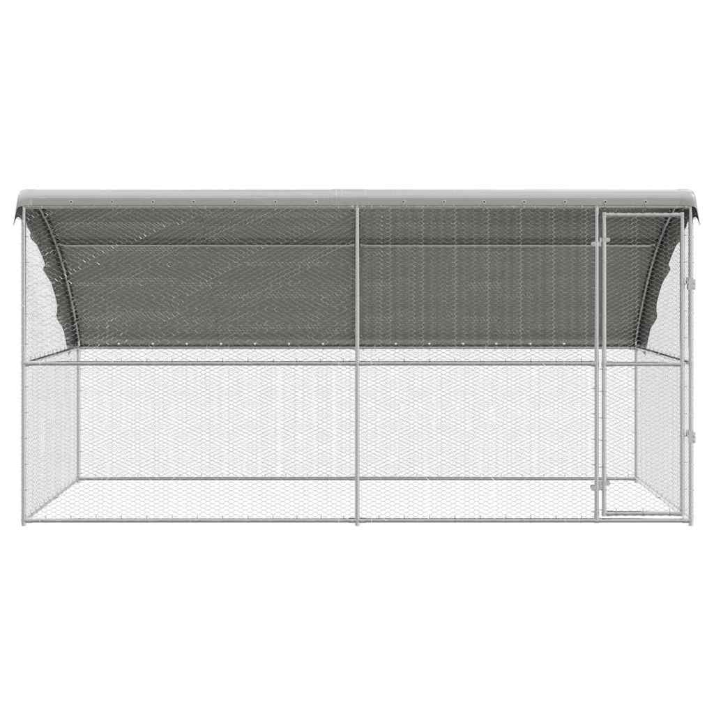 Gabbia per polli con 1 porta 2 pz Argento 400x200x200 cm