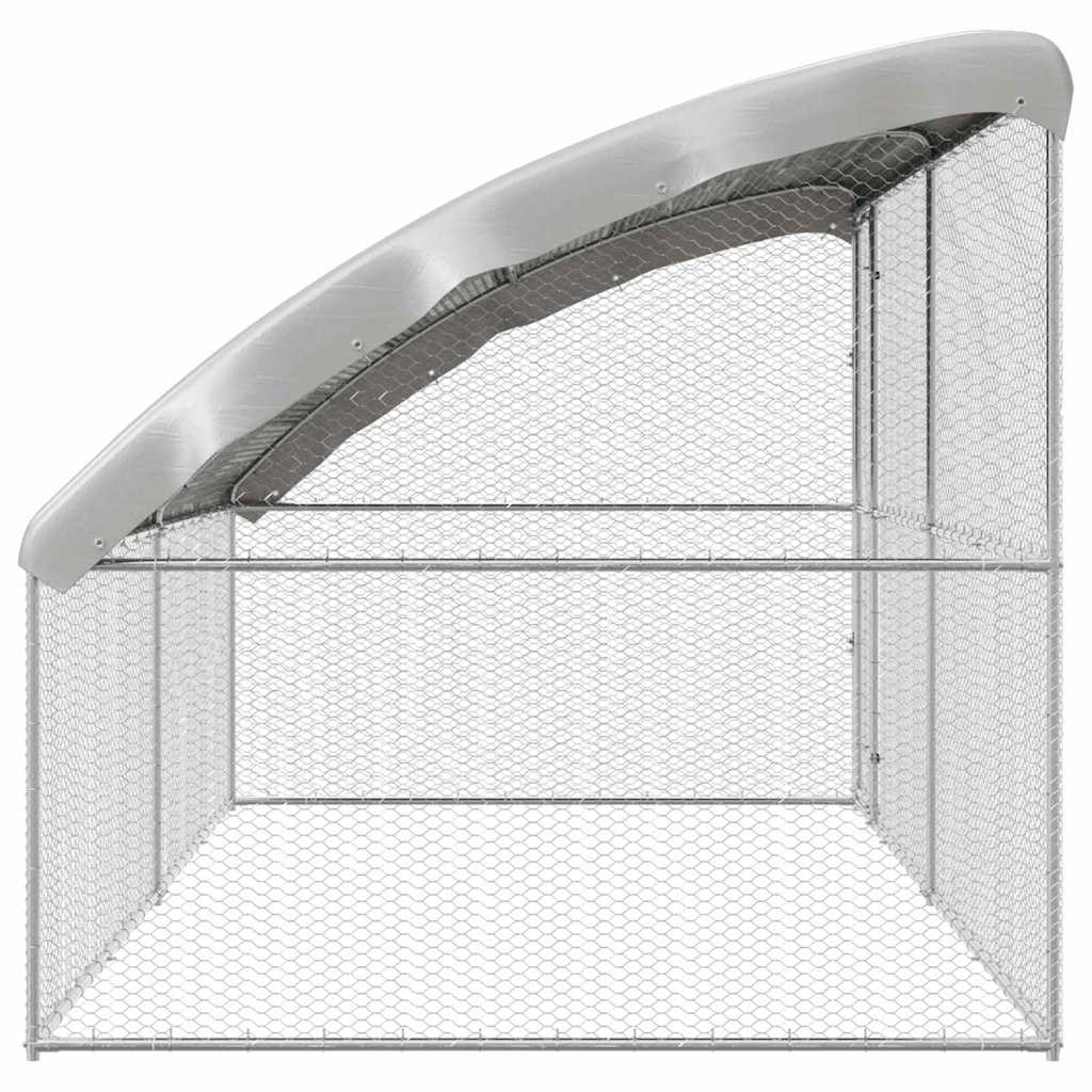 Gabbia per polli con 1 porta 2 pz Argento 400x200x200 cm