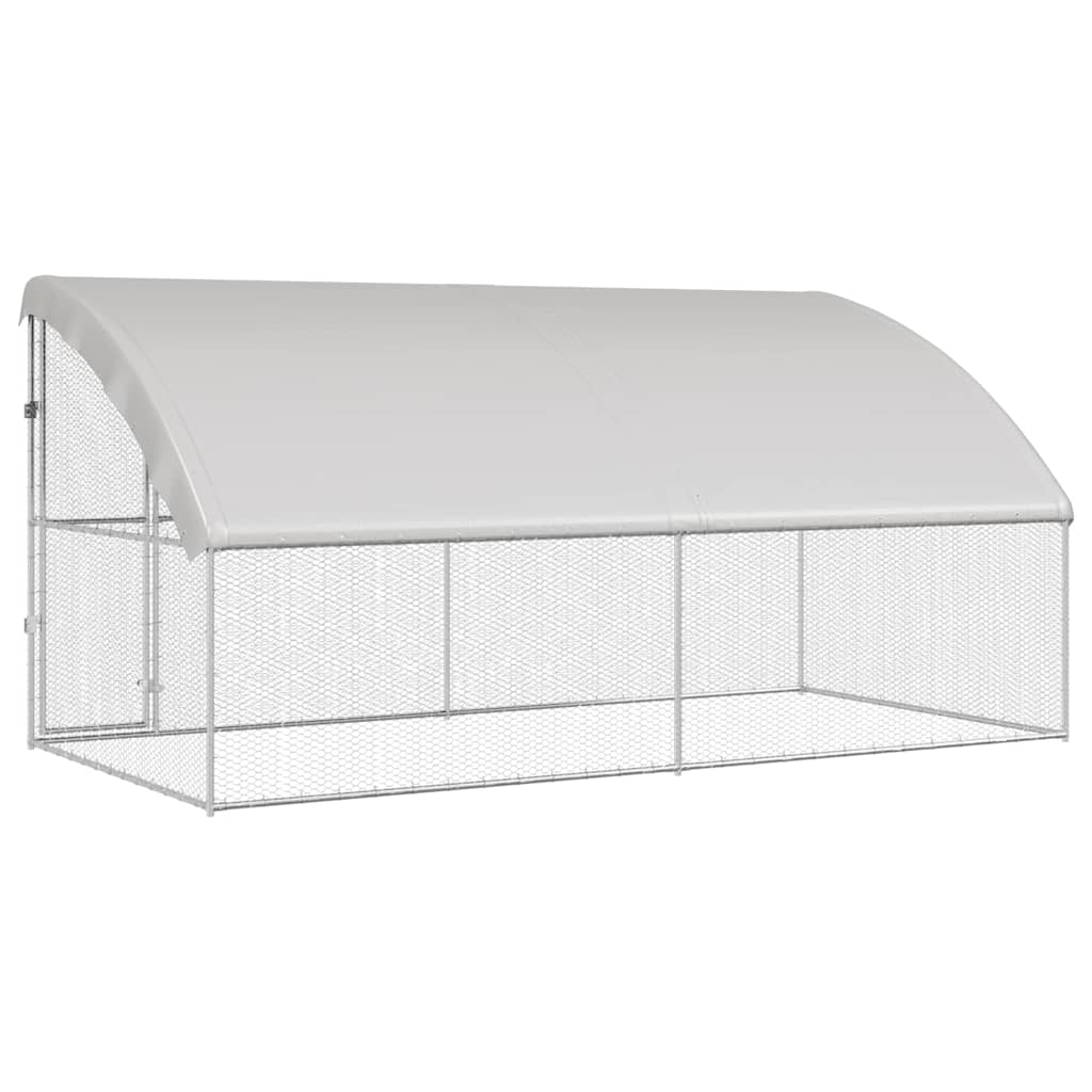 Gabbia per polli con 1 porta 2 pz Argento 400x200x200 cm