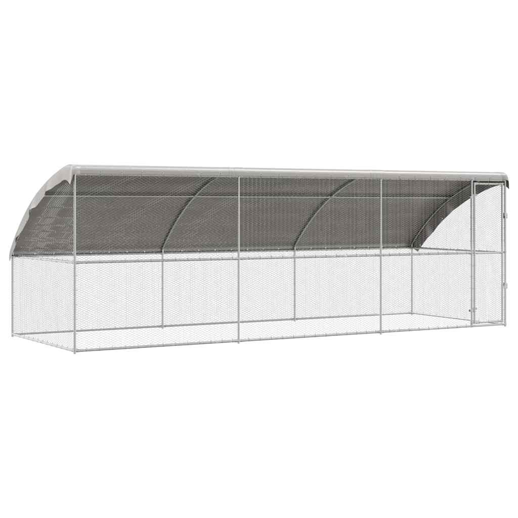 Pollaio con 1 porta 3 pz Argento 600x200x200cm Acciaio zincato