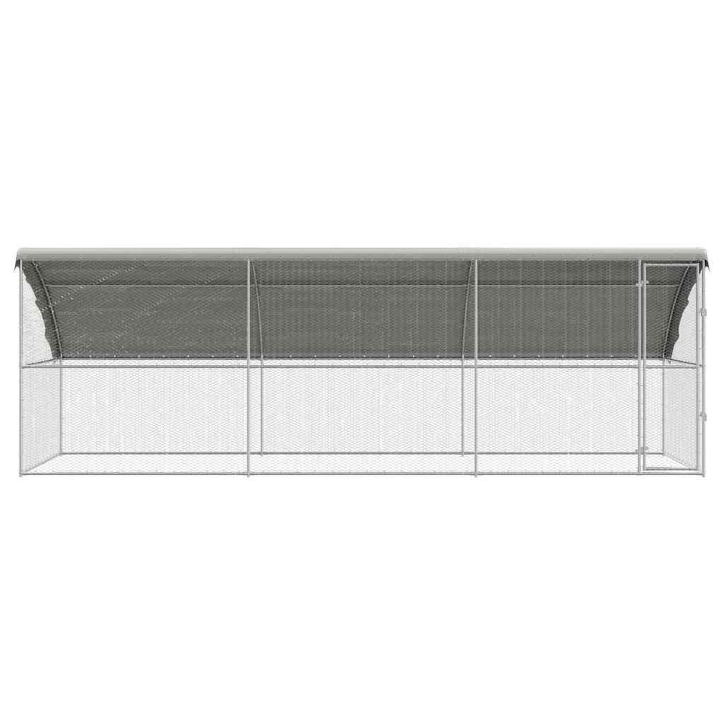 Pollaio con 1 porta 3 pz Argento 600x200x200cm Acciaio zincato