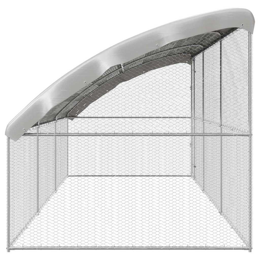 Pollaio con 1 porta 3 pz Argento 600x200x200cm Acciaio zincato