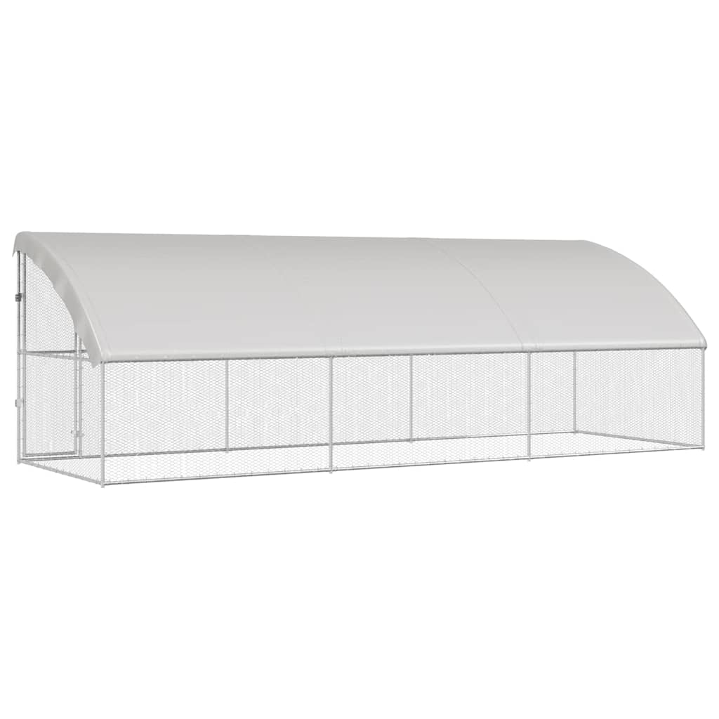 Pollaio con 1 porta 3 pz Argento 600x200x200cm Acciaio zincato