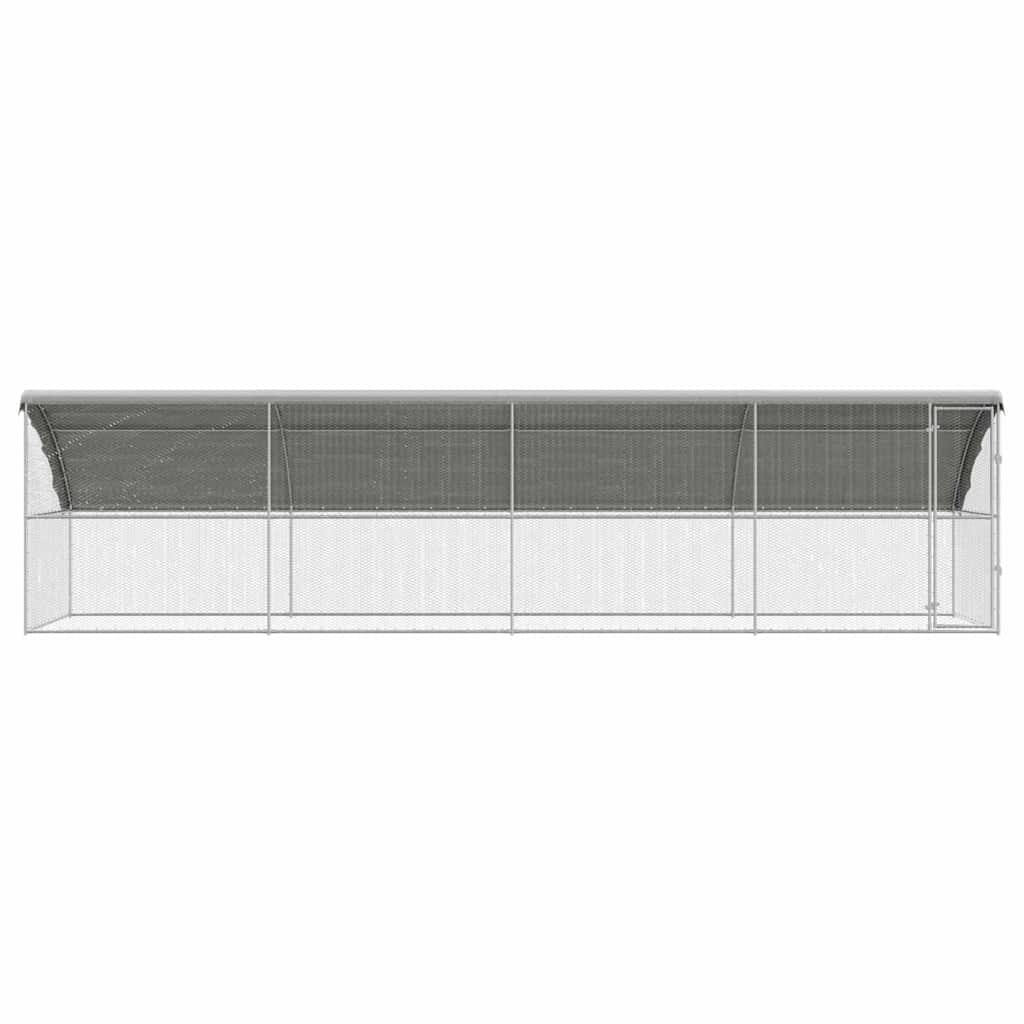 Pollaio con 1 porta 4 pz Argento 800x200x200 cm Acciaio zincato