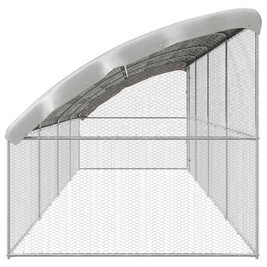 Pollaio con 1 porta 4 pz Argento 800x200x200 cm Acciaio zincato