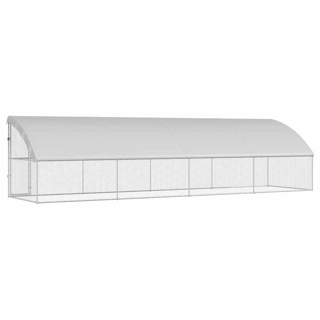 Pollaio con 1 porta 4 pz Argento 800x200x200 cm Acciaio zincato
