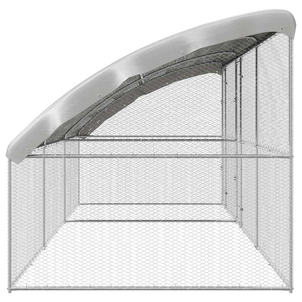 Pollaio con 2 porte 3 pz Argento 600x200x200 cm Acciaio zincato