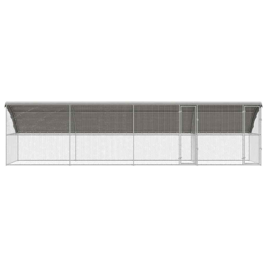 Gabbia per polli con 2 porte 4 pz Argento 800x200x200cm