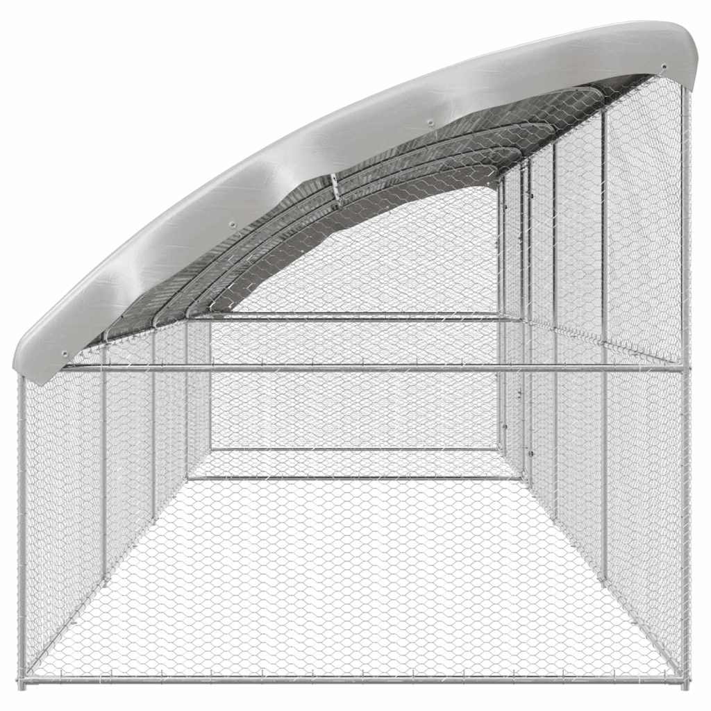 Gabbia per polli con 2 porte 4 pz Argento 800x200x200cm