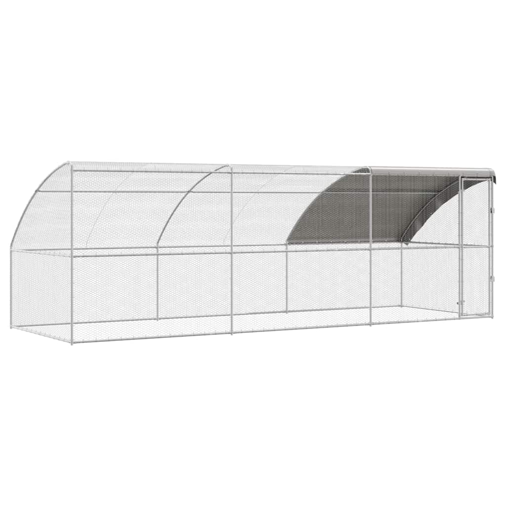 Gabbia per polli con 1 porta 3 pz Argento 600x200x200cm