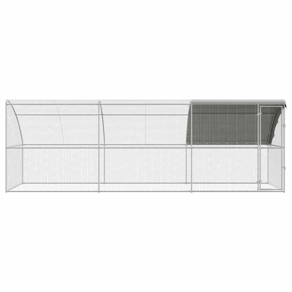 Gabbia per polli con 1 porta 3 pz Argento 600x200x200cm