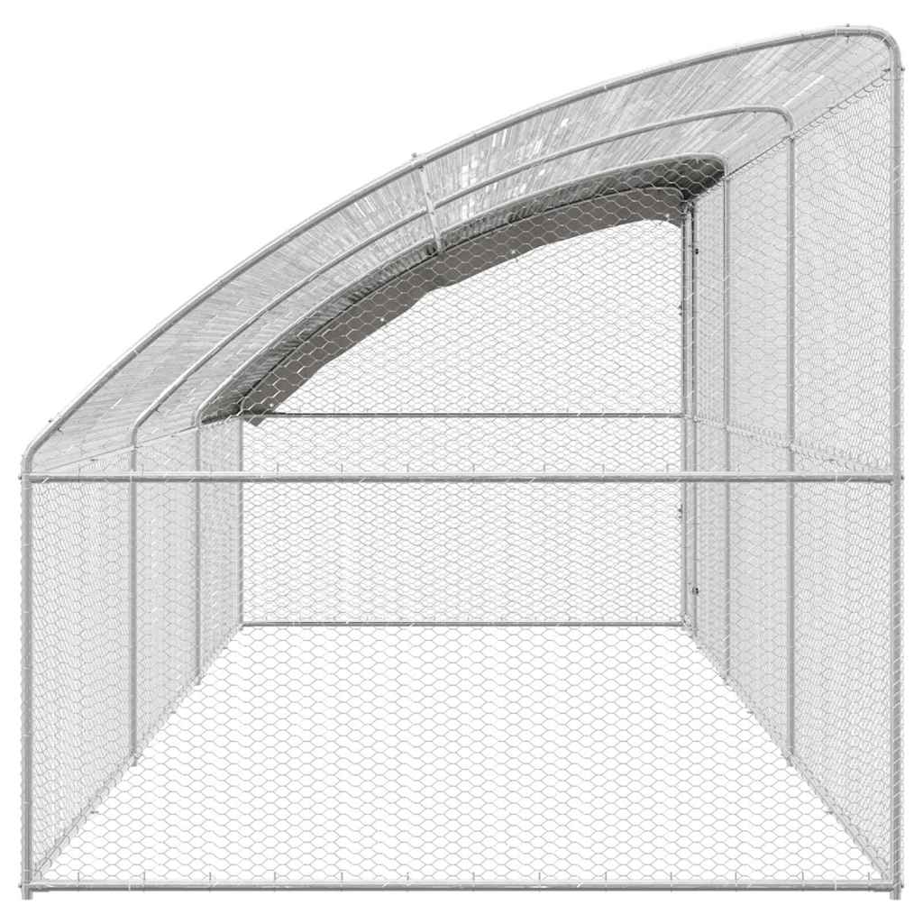 Gabbia per polli con 1 porta 3 pz Argento 600x200x200cm